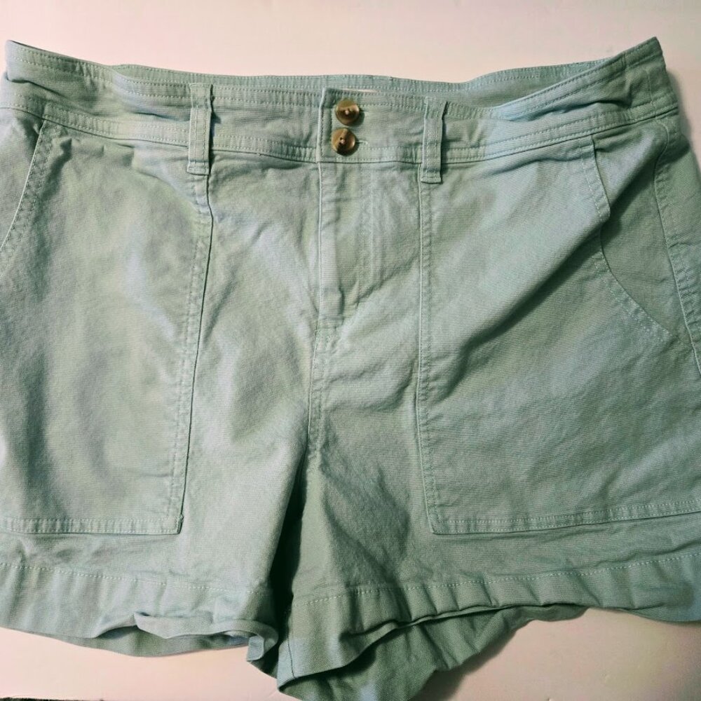 A new day cotton stretch shorts seafoam blue green Size 16